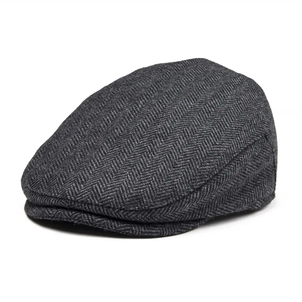 JANGOUL Kids Flat Cap Woolen Tweed Herringbone Small Size Boy Girl
