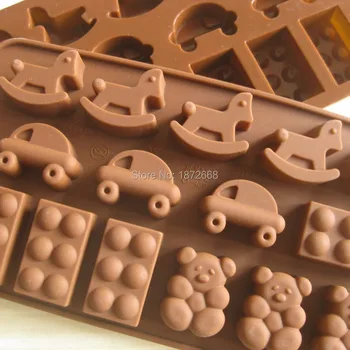 

Cartoon bear horse car shape Muffin case Candy Jelly Ice cake Silicone Mould Mold Baking Pan Tray 120pcs Free DHL/Fedex