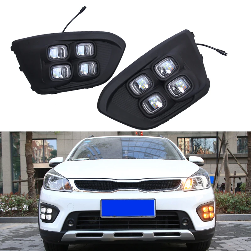 

For Russia KIA RIO X-Line 2018 Car Light LED Day Lamp Highlight Auto Driving Daytime Running Lights DRL Accessories Car-styling