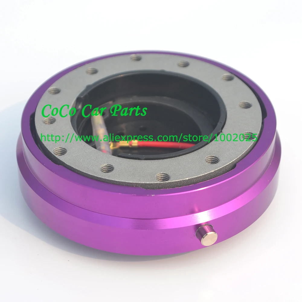 Purple Slim Steering Wheel Quick Release Universal Fitment Snap Off Kit