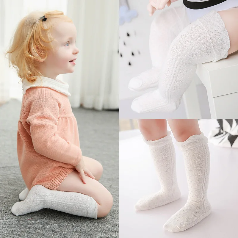 New arrive baby girls stocking infant Cotton fan mesh lace without bone ...