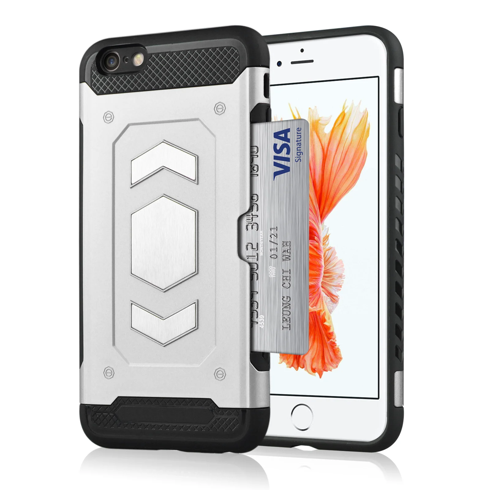 

Shock Absorption Anti Skid TPU+PC Car Holder Card Holder Phone Case For iPhone 7 Plus 8 Plus 5.5" Shock Proof