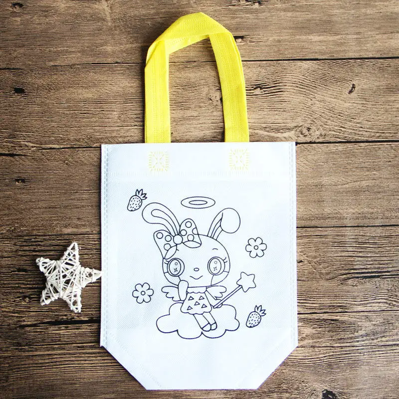 Детская сумка с граффити для защиты окружающей среды ручной работы, ручная роспись, материалы для рисования, головоломки, игрушки для раскрашивания - Цвет: 7