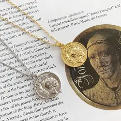 LouLeur 925 серебро индейского племени фигура кулон neckalce круглый дизайн карты монета ожерелье для женщин фестиваль подарок ювелирные изделия