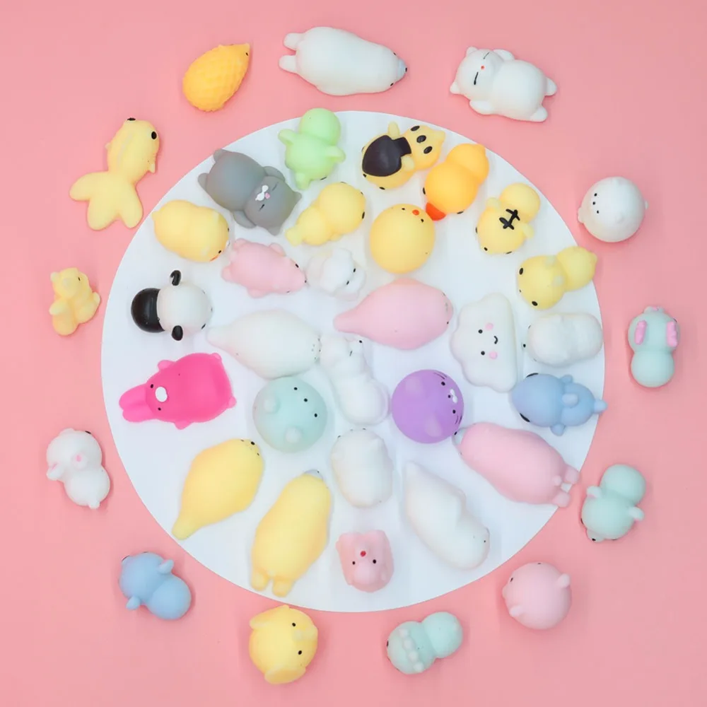 

Squishy Kawaii Animal Antistress cute cat seal pig Squeeze Mochi Rising toys soft sticky Funny mini Stress Relief toys Doll kids