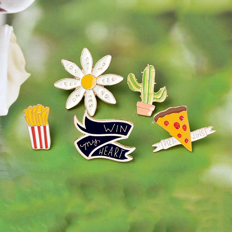 5-pcs-set-Flower-Cactus-PIZZA-French-Fries-Ribbon-Win-My-Heart-Metal-Brooch-Pin-Denim(2)