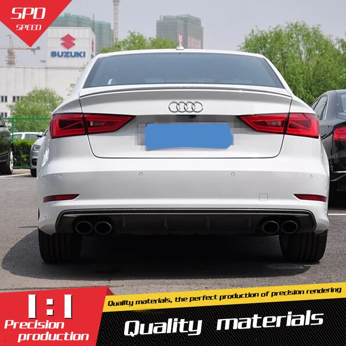 Ceny Dla Audi A3 Spoiler wysokiej jakości ABS materiał tylny spojler samochodu podkład kolor tylny Spoiler dla Audi A3 Spoiler 2014 2018