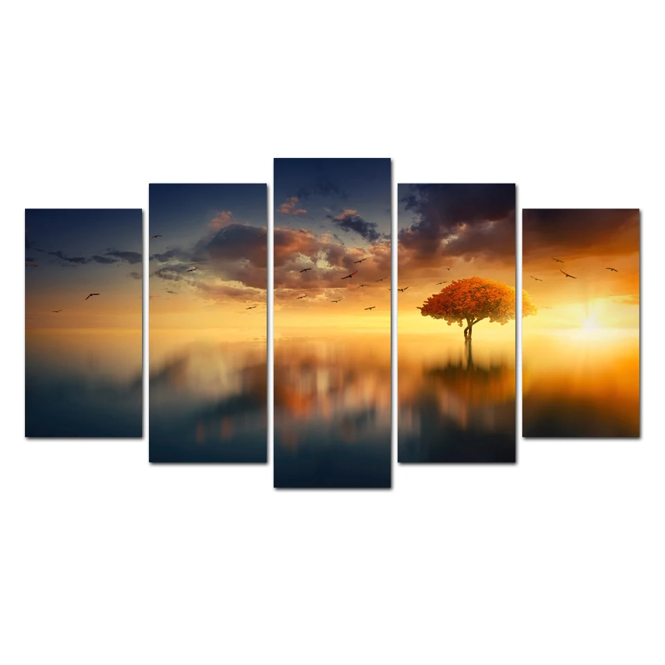 

Decoration Modern HD Printed 5 Pieces/Set Painting Modular Picture Canvas Art Framework Wall For Living Room Abooly