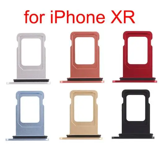 

10PCS/lot Original new Nano Single or Dual Sim Card Tray Slot Holder Socket Adapter with Rubber Sealing For iPhone XR 6.1" Parts