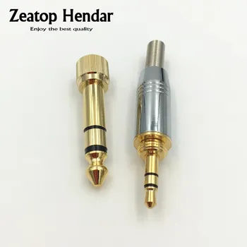 

1Set Silver Stereo 6.35mm Male Plug to 3.5mm Jack + 3.5 Male Stereo with Spring Solder Connector for 4mm Cable