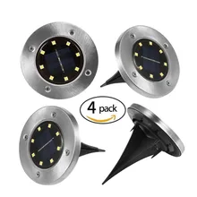 Наружное садовое дорожное солнечное освещение наружное водонепроницаемое подземное 8 светодиодов солнечное наземное освещение диска