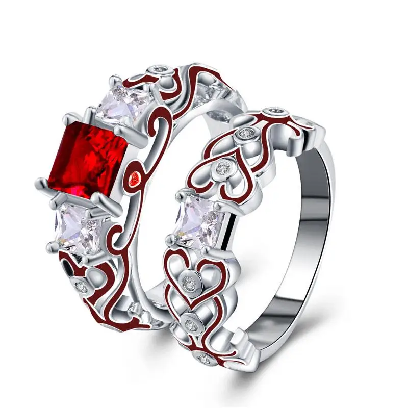 

Plated Square Engagement Rings for Women Stone Gift Female Accessories