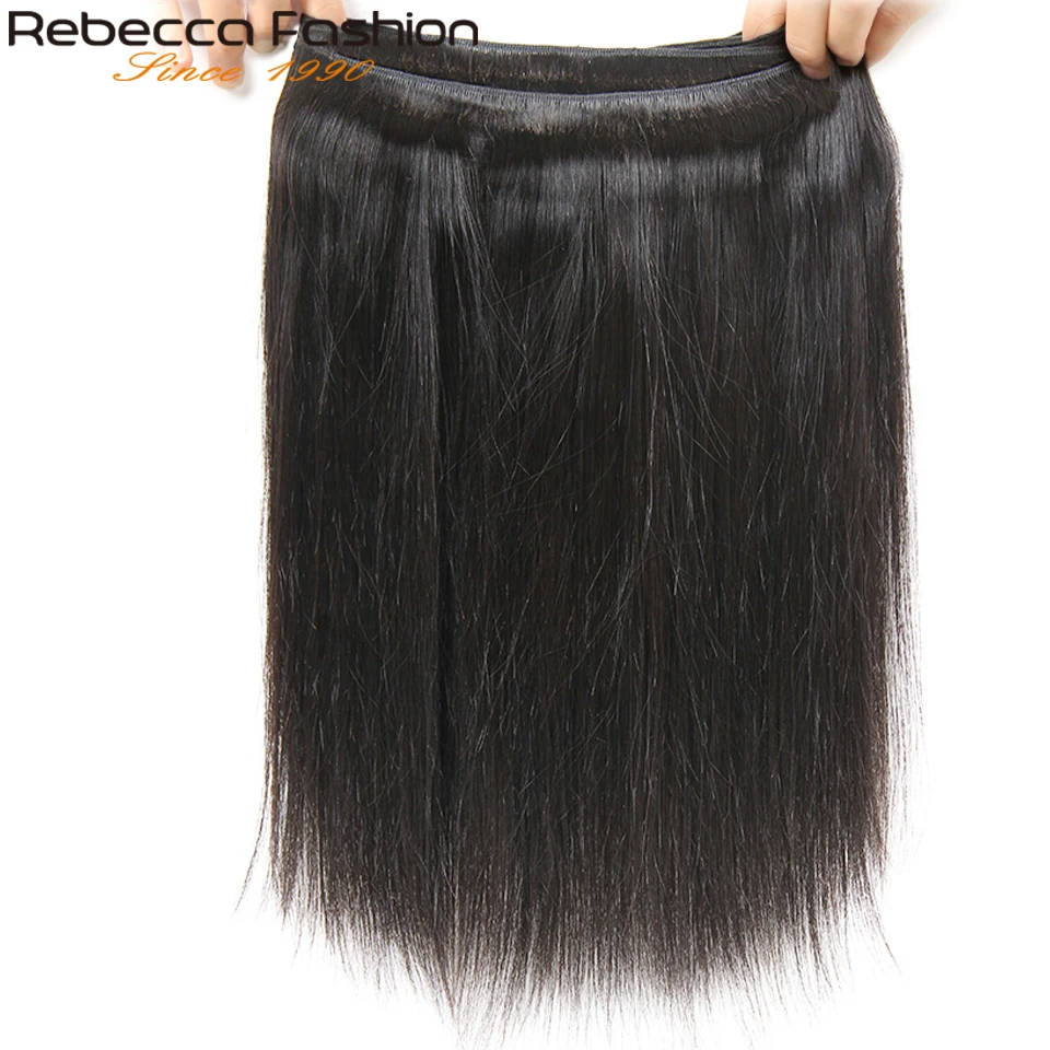 Rebecca Peruvian 100% Human Hair Weave Bundles Straight Hair Bundles Deals 8 To 28 30 Inch Straight Remy Human Hair Extensions