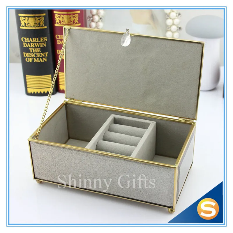 Glass Ring Holder Jewelry Box Wedding Gift Box (15)