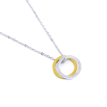 

10PCS Couple Dainty Forever Double Circle Necklace Initial Eternity Interlocking Hoop Karma Infinity Pendant Minimalist Jewelry