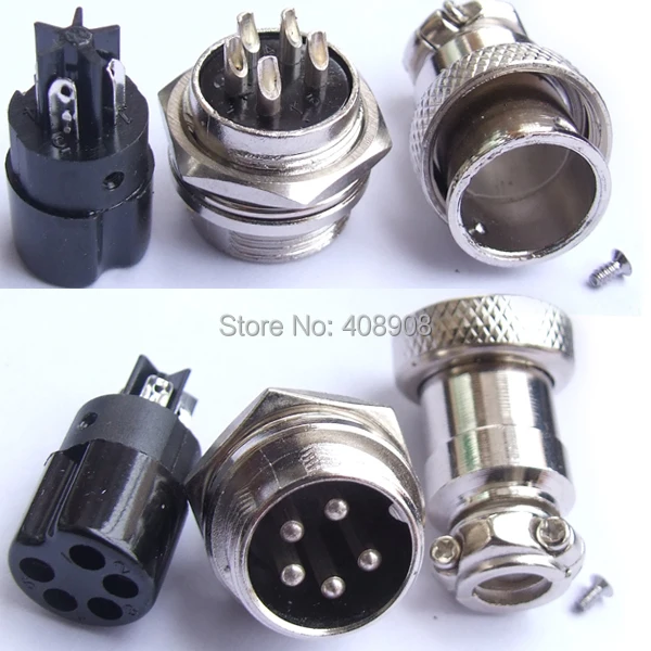 

5 Pin XLR plug for Guitar Power supply Aviation Ham Radio PCB Connectors Diameter 16mm