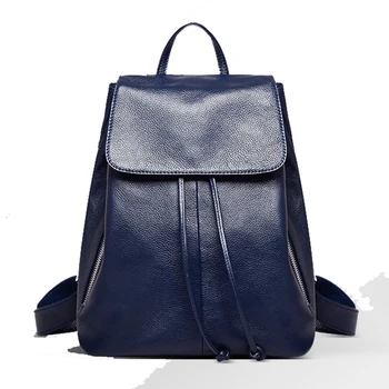 

2019 autumn and winter new fashion genuine leather Women backpack shoulder bag female bag casual Cowskin Girl school backpack