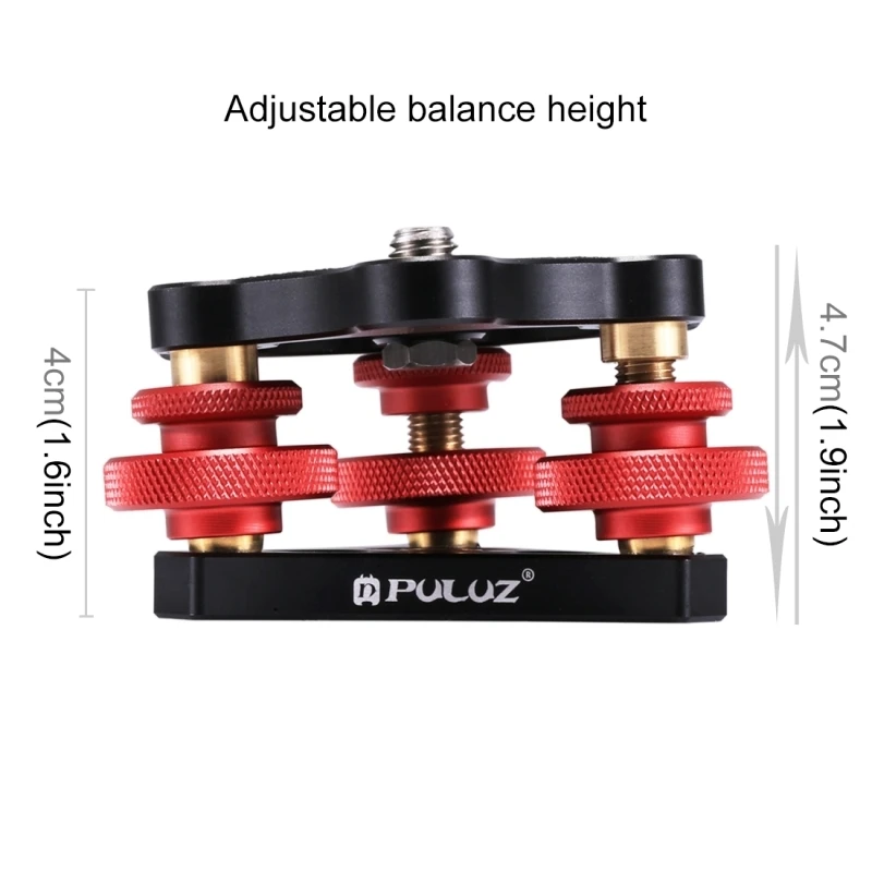PULUZ Camera Tripod Tri-wheel Leveling Base Head Aluminum Alloy &plusmn;5&deg; Horizontal Adjuster & 3/8-inch Screw For Canon DSLR Cameras