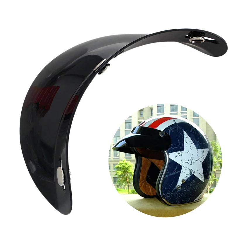 

Universal Black 3 Snap Visor Face Shield Lens For Motorcycle Helmets Open Face AUG14