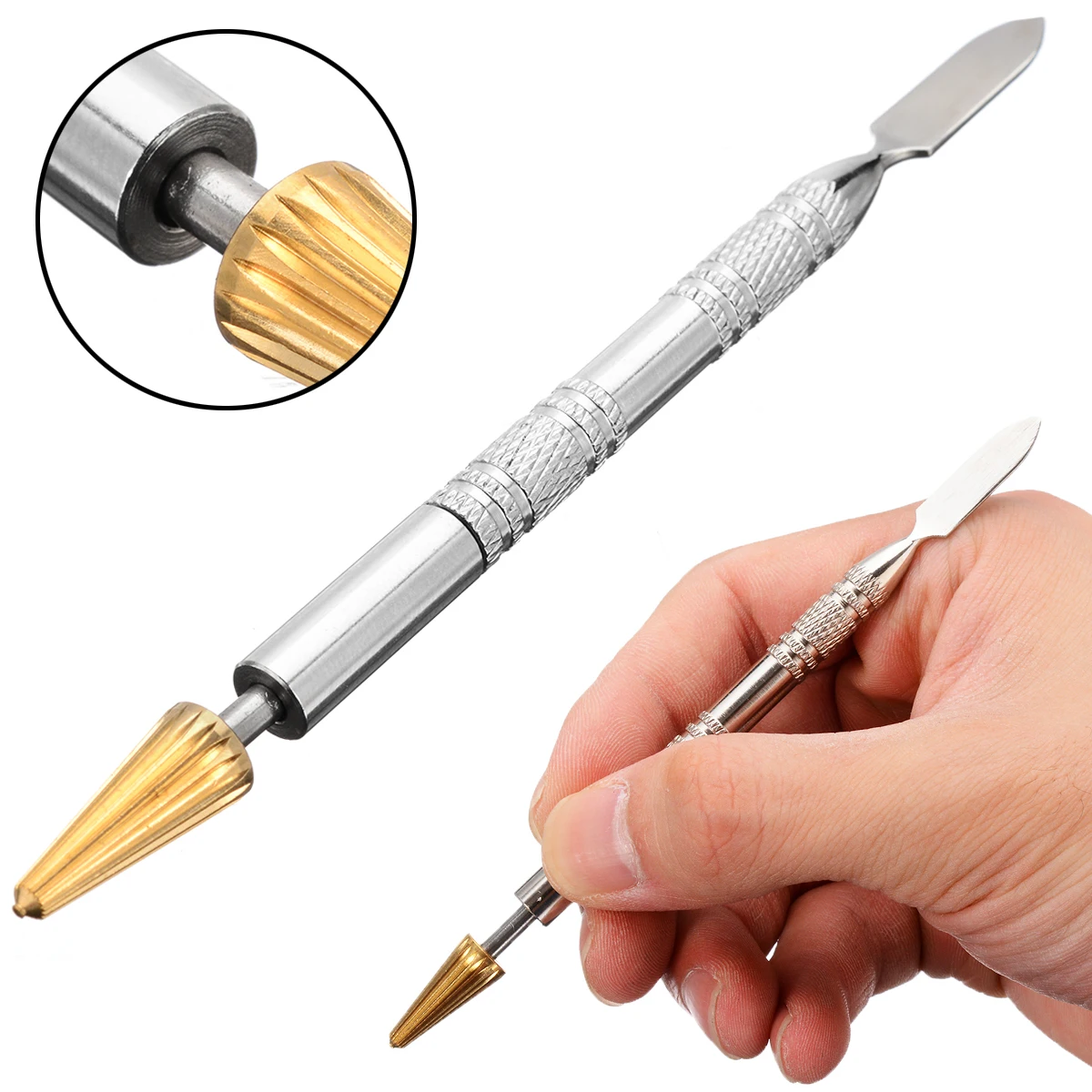 Dual Head Copper Pen Head Leather Edge Oil Dye Painting Pen Applicator Speedy Paint Roller Tool for DIY Leather Craft Tools