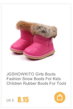 JGSHOWKITO для маленьких мальчиков зимние сапоги для девушек классические ботильоны теплые хлопковые детские резиновые сапоги Зимняя обувь