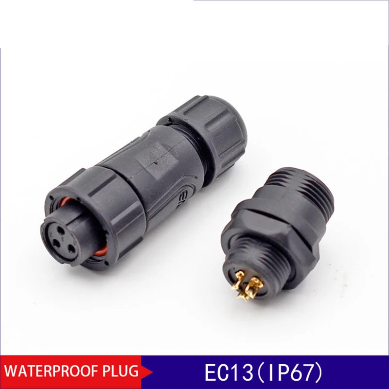 

10pcs EC13 Cable Waterproof Connector SP13 Series Cable Butt Socket Rear Nut Installed Waterproof Aviation Plugs