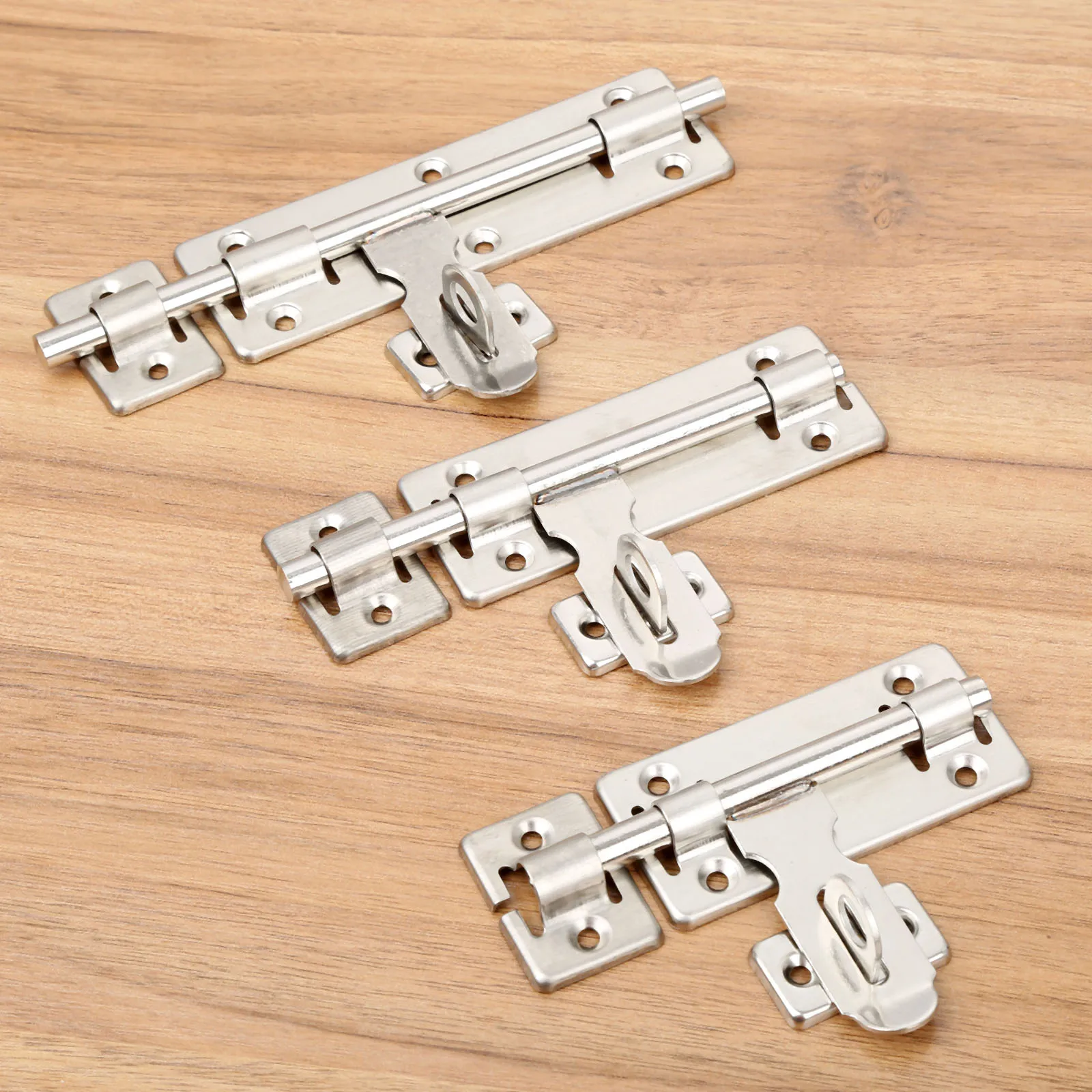 

DRELD 4" 6" 8" Stainless Steel Door Latch Window Drawer Cupboard Lock Barrel Bolt Latch Padlock Clasp Set Furniture Hardware