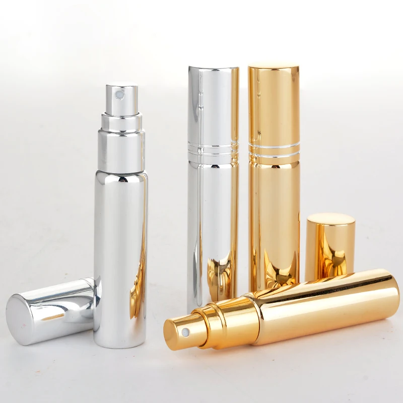 

10ML Portable UV Glass Refillable Perfume Bottle With Atomizer Empty Parfum Case With Tangent Cove