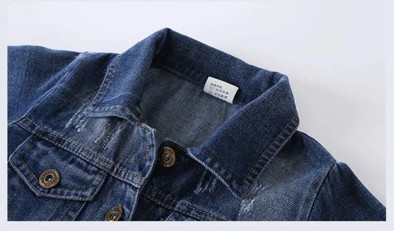 COOTELILI 80-130cm 2018 Spring Boys Jeans Jacket Dark Blue Children Windbreaker girls Jacket Kids Outerwear  (3)