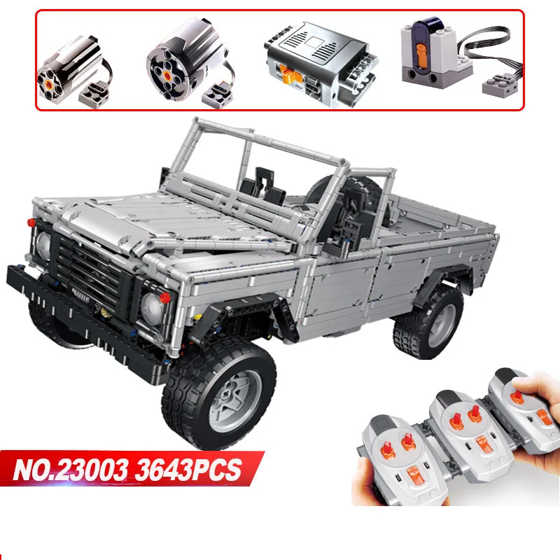 

23003 3643Pcs Technic Series Creative MOC RC Wild Off-road Vehicles Model Building Blocks Bricks SUV Toys for Boys Gifts
