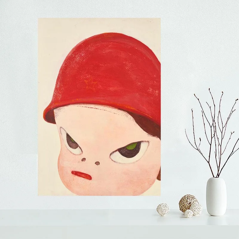 

Custom Yoshitomo Nara Canvas Poster Bedroom Home Decoration Wall Poster Art Print Silk Fabric Gift For Children 50x75CM,60x90CM