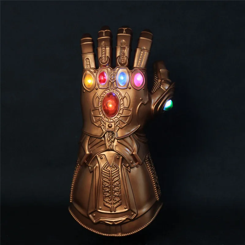 

1:1 Avengers Endgame Thanos LED Light Cosplay Gloves Arm Armor PVC Hand Gauntlet Led Luminous Glove Halloween Cosplay Props