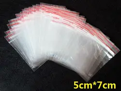 100 шт./лот 5x7 см Jewelry Ziplock Почтовый Сжатые Блокировка Reclosable Пластик Поли Очистить Сумки