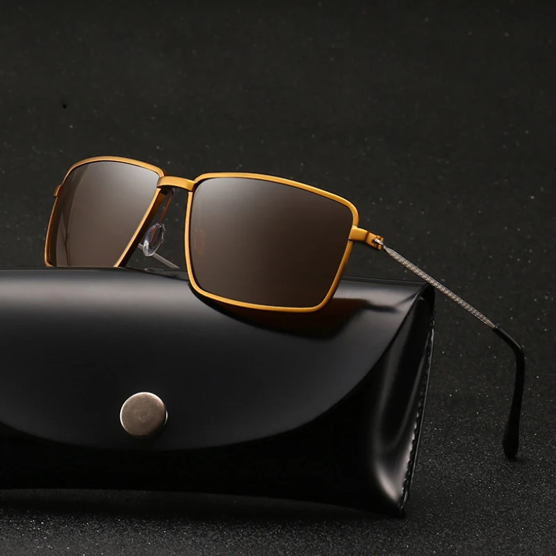 

YOK'S Ultra Light Aluminum Magnesium Polarized Sunglasses Men Brand UV400 Coating Shade Driving Casual Business Glasses HN1254