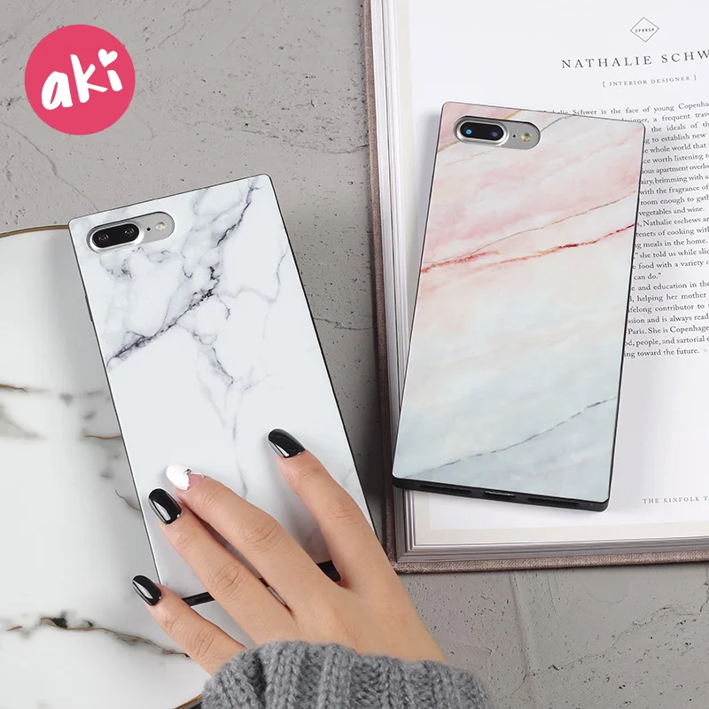 

AKI Marble Phone Case for Cover iPhone 7 Case Luxury Granite Stone Pattern Soft Cilicone for Conque iPhone 7 8 6 6s Plus X Case