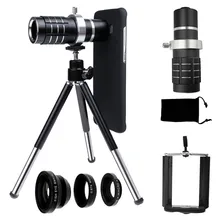 Камера фото Kit-12x зум-объектив+ аксессуары+ рыбий глаз+ 2 in1 макро и Широкий формат объектив для samsung Galaxy S9 PLUS/для Iphone 5 SE 5S