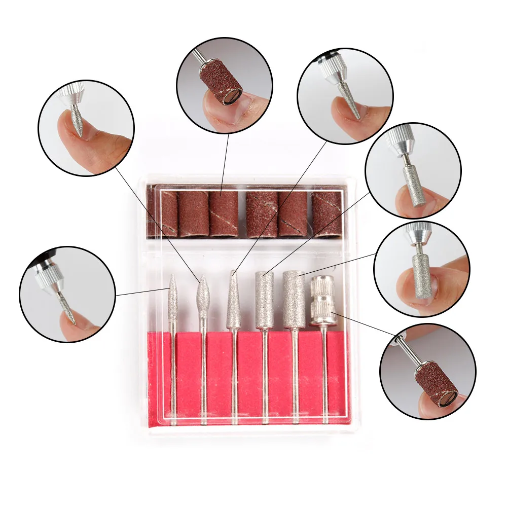 Online Elektrische Nagel Bohren Maniküre Maschine Fräsen Bohrer Bits Nail art Schleif Datei Werkzeuge Gel Entferner 48 stücke Cutter Pediküre Gerät
