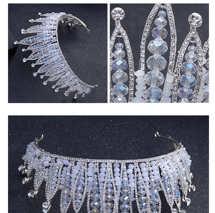 Marca de Alta-grade Grande Tiara de Cristal Big Crown Jóias Cabelo da Mulher Strass Casamento Crown Hairwear Acessórios  (3)