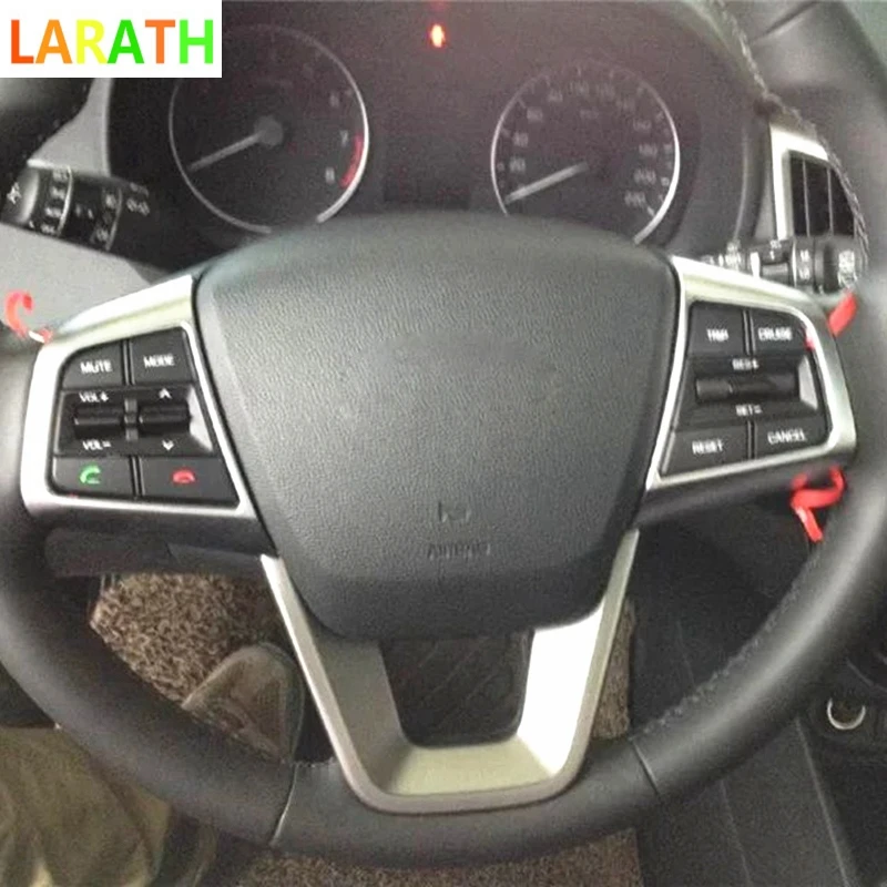 

For Hyundai Creta IX25 2014 2015 2016 3pcs Chrome Car Interior Center Consoles Steering Wheel Trim Cover Decoration Accessories