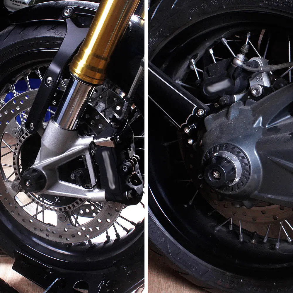 Передняя и задняя ось мотоцикла вилка Ползунки Крушение протектор защитное колесо крышка для BMW R NineT R1200R 2013