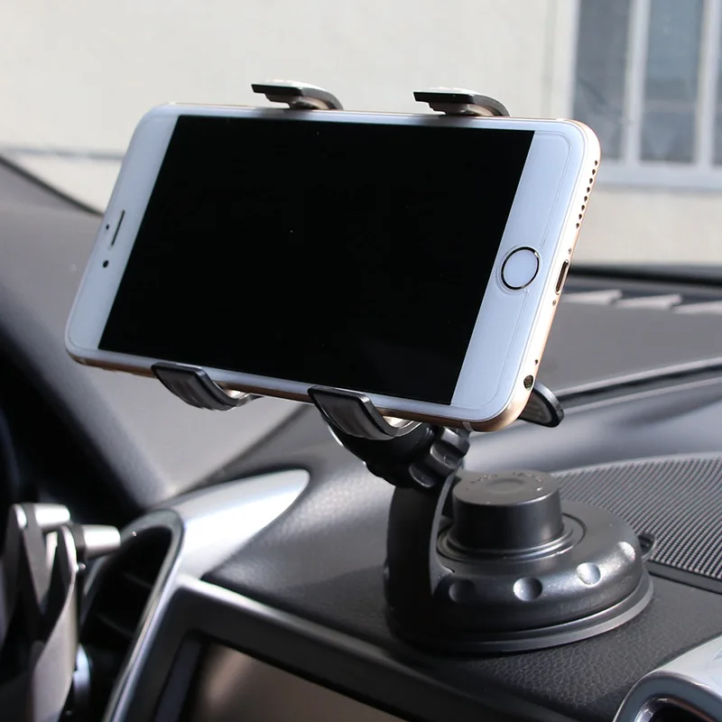 

Creative Black Car 360 Mobile Navigation Bracket Double Clip Silicone Suction Cup Mobile Phone Holder Auto Parts