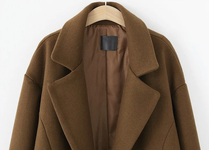 High Quality 2017 Winter Coat Women Wool Coat Long sleeve Medium Long Wool Coat Loose Warm Woolen Coat Women