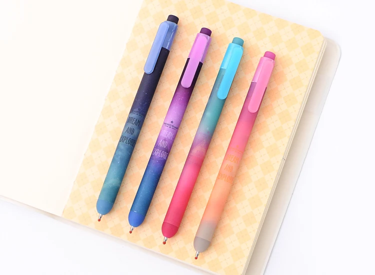 6 pcs/lot Beautiful Starry Sky Gel Pens Creative Star Dream Explore Black Ink Pens Student Writing Stationery Gift School Office