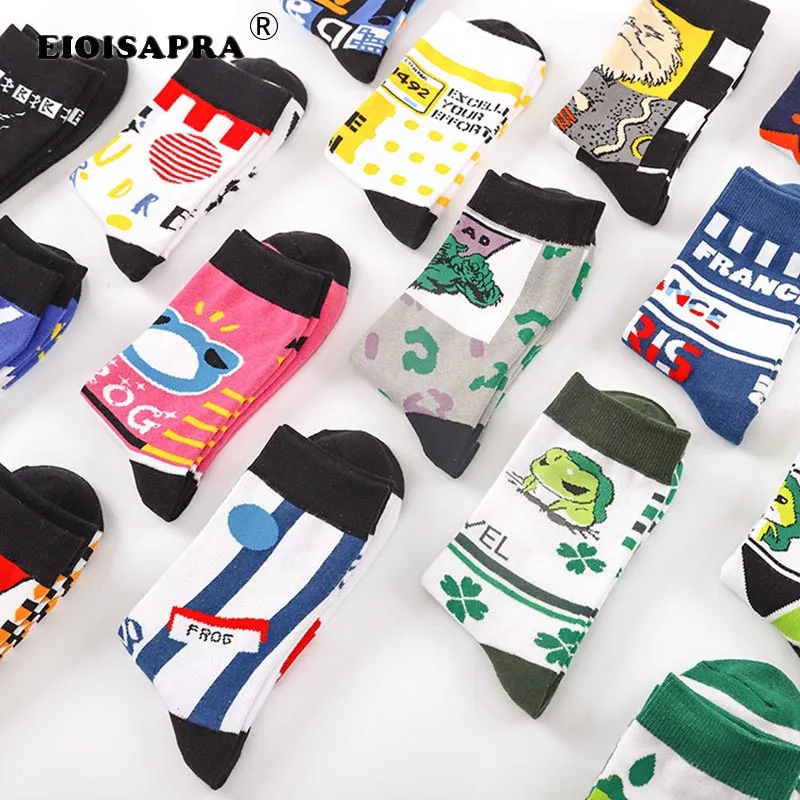 

Hip Hop Trend Personality Fashion Printing Cactus Kawaii Panda Pattern Neutral Socks Cotton Breathable Antiskid Funny Socks