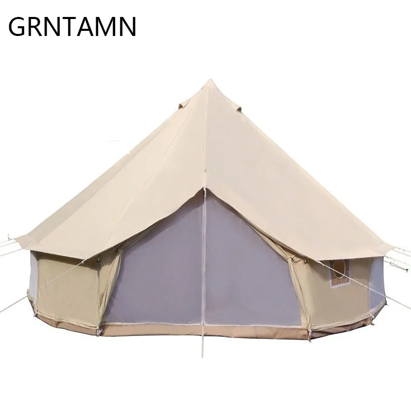 

Cotton Canvas Bell Tent Waterproof tipi Luxury Family Tent with Stove Jacket on the wall Music Festival tents, 3m to 6m Rated