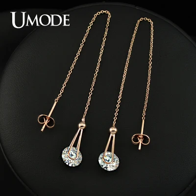 UMODE Серьги с швейцарскими фианитами 2 карата JE0229A|long drop earrings|long earringsdrop earrings |