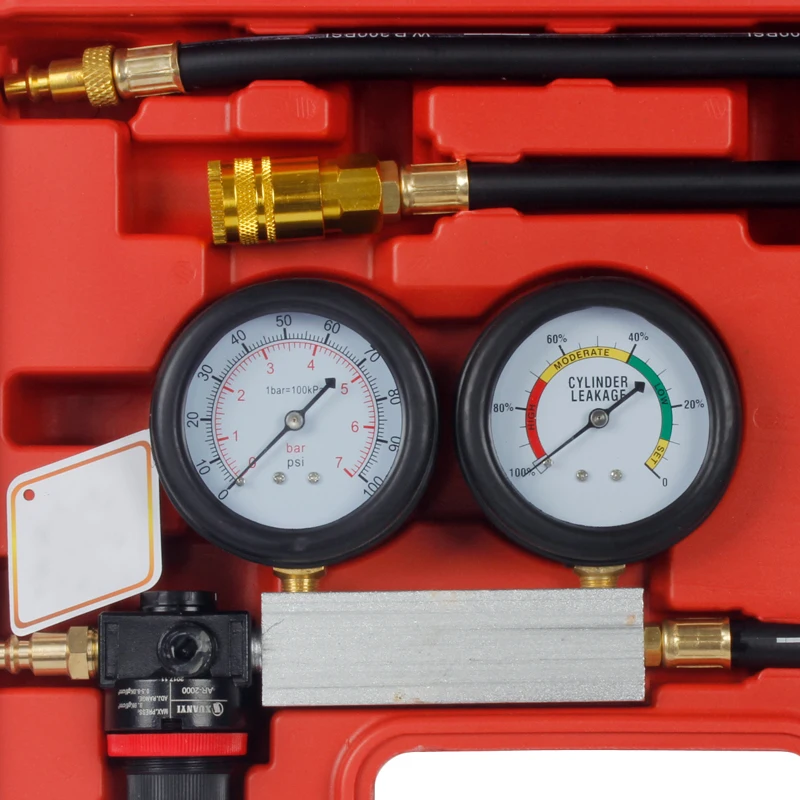 0-100PSI двойной бензиновый газовый двигатель цилиндр компрессор Калибр метр тест давление сжатие тест er утечки диагностический инструмент
