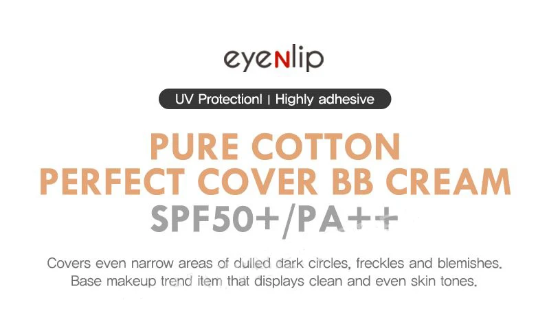 EYENLIP Pure Cotton Perfect Cover BB Cream SPF50+PA+ 30ml Whitening Nude Makeup Concealer Isolation Korean Cosmetics