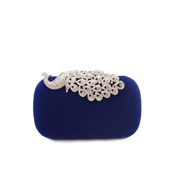 DAIWEI Для женщин со стразами Вечерний Клатч; туфли с красной клатч; сумочка на цепочке Сумки из натуральной кожи Свадебные кошелек для свадьбы, вечеринки - Цвет: Blue