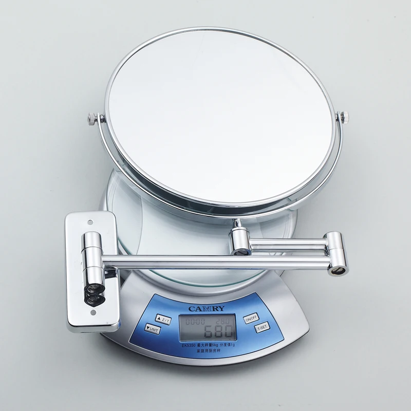 8 Inch Hotel Bathroom Extending Wall Makeup Mirror With 3x Magnification for Cosmetic or Shaving, 360 Swivel Mirrors Chrome 4